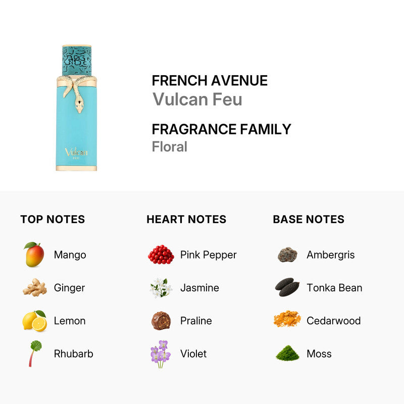 French Avenue Unisex Vulcan Feu EDP Spray 3.38 oz Fragrances Item No. 6290360378053