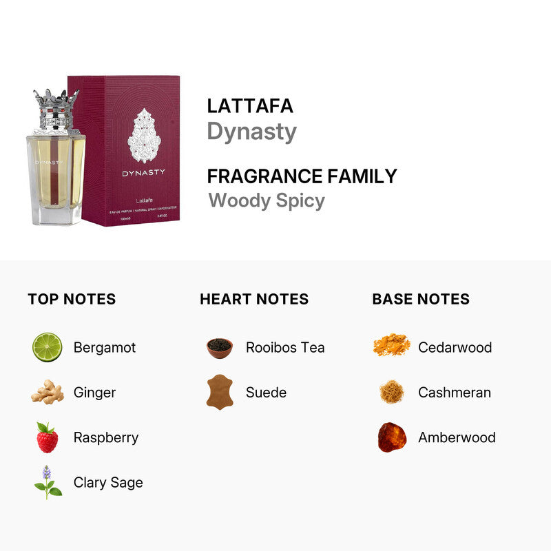 Lattafa Unisex Dynasty EDP Spray 3.4 oz Fragrances Item No. 6290360598857