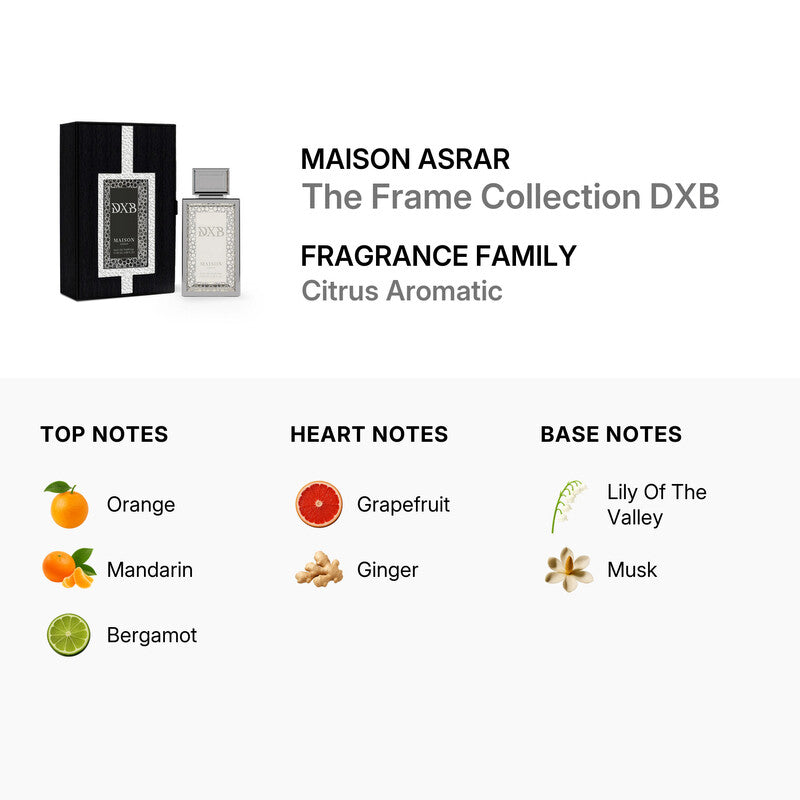 Maison Asrar  Unisex The Frame Collection DXB EDP Spray 3.4 oz Fragrances Item No. 6290362163879